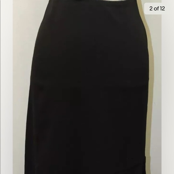 Vintage Tahari Women Skirt Black 29 Inches Mermaid A Line Sz 6 USA Made - Picture 2 of 12